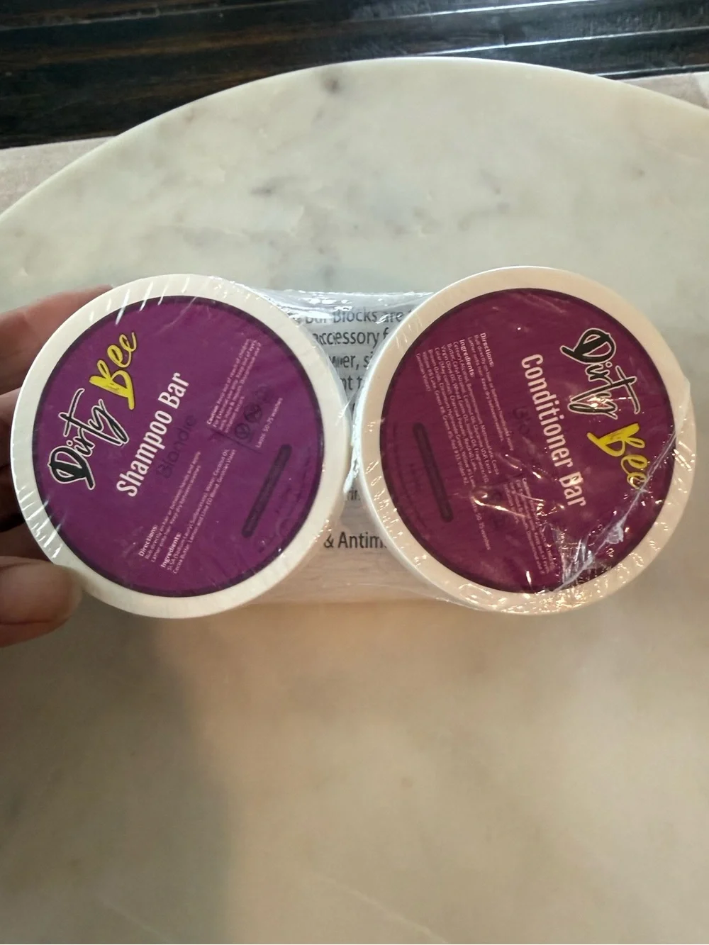 Dirty Bee Shampoo & Conditioner Bars w/Block & Scalp Scrubber NEW